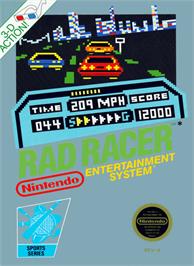 Box cover for Rad Racer on the Nintendo NES.