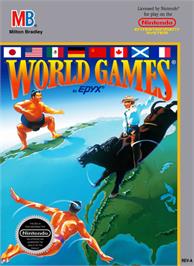 Box cover for World Games on the Nintendo NES.