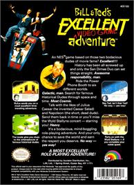 Box back cover for Bill & Ted's Excellent Adventure on the Nintendo NES.
