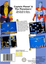 Box back cover for Captain Planet and the Planeteers on the Nintendo NES.