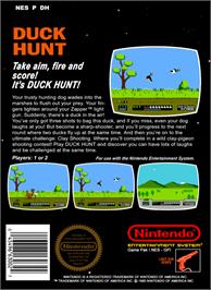 Box back cover for Duck Hunt on the Nintendo NES.