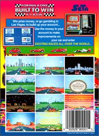 Box back cover for Formula 1: Built to Win on the Nintendo NES.