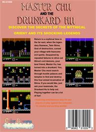 Box back cover for Master Chu And The Drunkard Hu on the Nintendo NES.