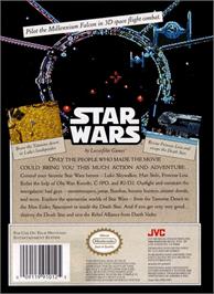 Box back cover for Star Wars: The Empire Strikes Back on the Nintendo NES.