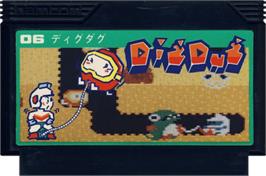 Cartridge artwork for Dig Dug on the Nintendo NES.