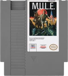 Cartridge artwork for MULE on the Nintendo NES.
