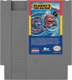 Cartridge artwork for Mario's Time Machine on the Nintendo NES.
