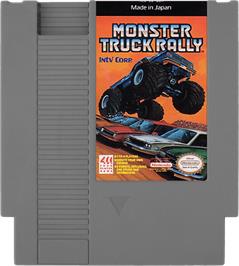 Cartridge artwork for Monster Truck Rally on the Nintendo NES.