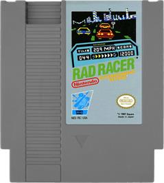 Cartridge artwork for Rad Racer on the Nintendo NES.
