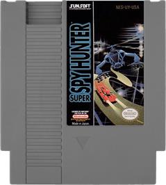 Cartridge artwork for Super Spy Hunter on the Nintendo NES.