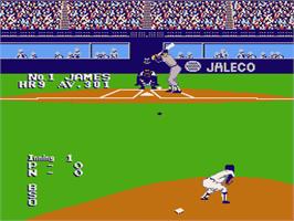 In game image of Bases Loaded II: Second Season on the Nintendo NES.
