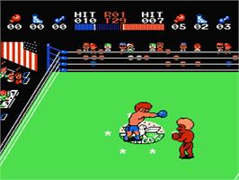 In game image of Family Boxing on the Nintendo NES.