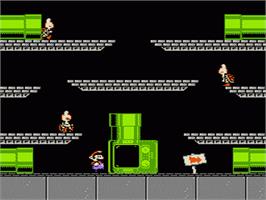 In game image of Mario's Time Machine on the Nintendo NES.