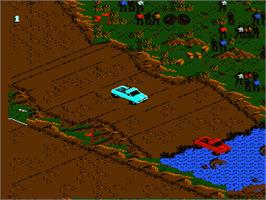 In game image of Monster Truck Rally on the Nintendo NES.
