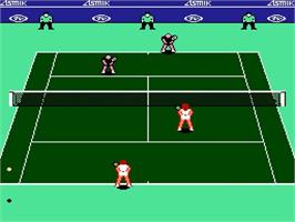 In game image of Top Players' Tennis on the Nintendo NES.