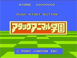 Title screen of Attack Animal Gakuen on the Nintendo NES.