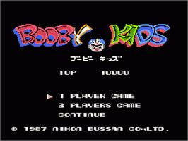 Title screen of Booby Kids on the Nintendo NES.