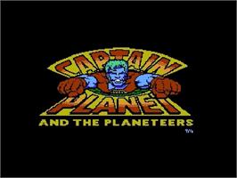 Title screen of Captain Planet and the Planeteers on the Nintendo NES.