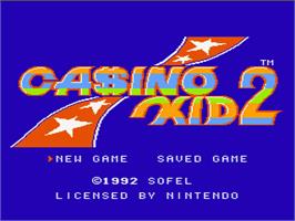 Title screen of Casino Kid 2 on the Nintendo NES.