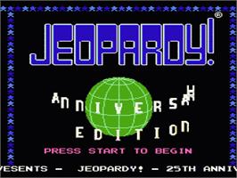 Title screen of Jeopardy! 25th Anniversary Edition on the Nintendo NES.
