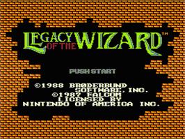 Title screen of Legends of the Diamond on the Nintendo NES.
