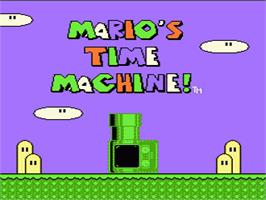 Title screen of Mario's Time Machine on the Nintendo NES.