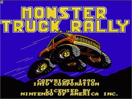 Title screen of Monster Truck Rally on the Nintendo NES.