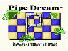 Title screen of Pipe Dream on the Nintendo NES.