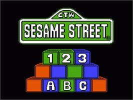 Title screen of Sesame Street 1 2 3 & A B C on the Nintendo NES.