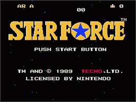 Title screen of Star Force on the Nintendo NES.