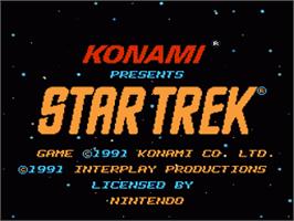 Title screen of Star Trek 25th Anniversary on the Nintendo NES.