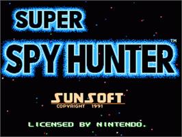 Title screen of Super Spy Hunter on the Nintendo NES.