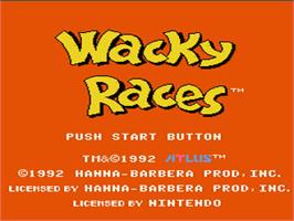 Title screen of Wacky Races on the Nintendo NES.