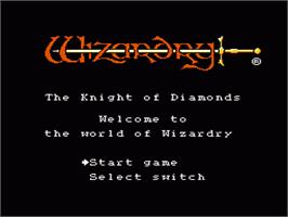 Title screen of Wizardry III: Diamond no Kishi on the Nintendo NES.