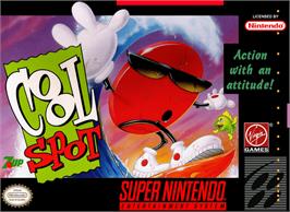 Box cover for Cool Spot on the Nintendo SNES.