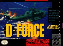 Box cover for D-Force on the Nintendo SNES.