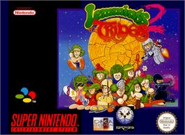 Box cover for Lemmings 2: The Tribes on the Nintendo SNES.