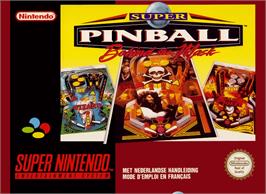 Box cover for Super Pinball: Behind the Mask on the Nintendo SNES.