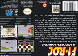 Box back cover for F1ROC: Race of Champions on the Nintendo SNES.