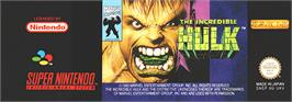 Top of cartridge artwork for The Incredible Hulk on the Nintendo SNES.
