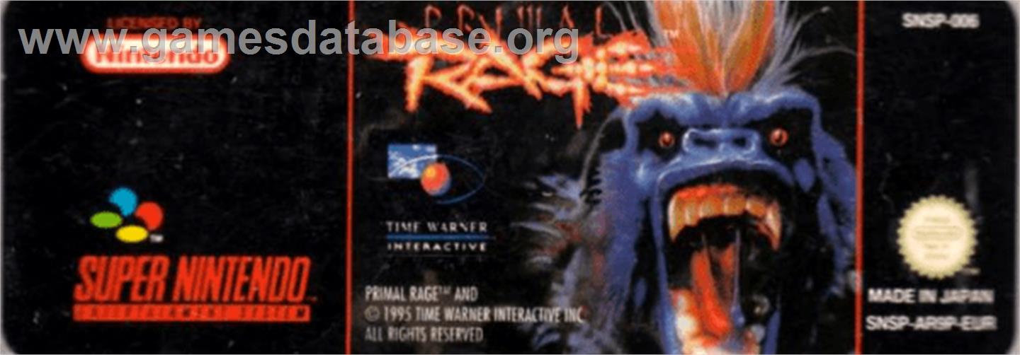 Primal Rage - Nintendo SNES - Artwork - Cartridge Top