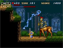 In game image of ActRaiser on the Nintendo SNES.