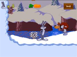 In game image of Bugs Bunny Rabbit Rampage on the Nintendo SNES.