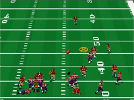 In game image of John Madden Football '93 on the Nintendo SNES.