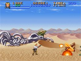 In game image of Super Star Wars on the Nintendo SNES.