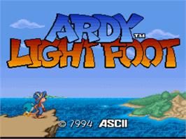 Title screen of Ardy Lightfoot on the Nintendo SNES.