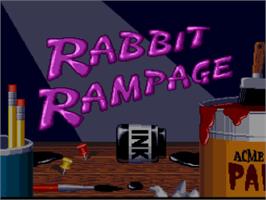 Title screen of Bugs Bunny Rabbit Rampage on the Nintendo SNES.