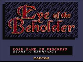 Title screen of Eye of the Beholder on the Nintendo SNES.