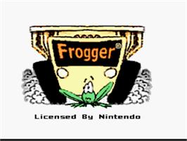 Title screen of Frogger on the Nintendo SNES.