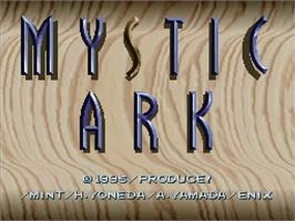 Title screen of Mystic Ark on the Nintendo SNES.